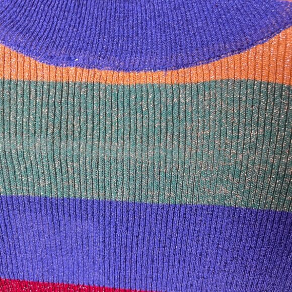 ZARA brand BNWT Long Sleeved top Multicolour Striped shirt w/ metallized fiber S - Picture 3 of 8